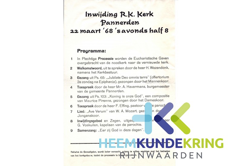 Pannerden 22-03-1968 Inwijding rk Kerk